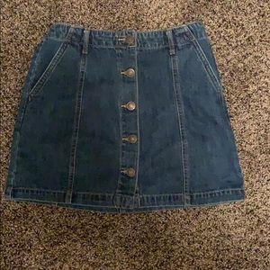 Denim button up skirt